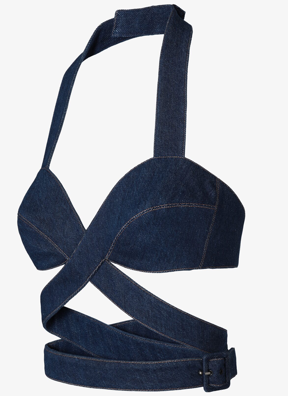 BRA DENIM DARK BLUE ALAÏA MARINE BRA DENIM DARK BLUE